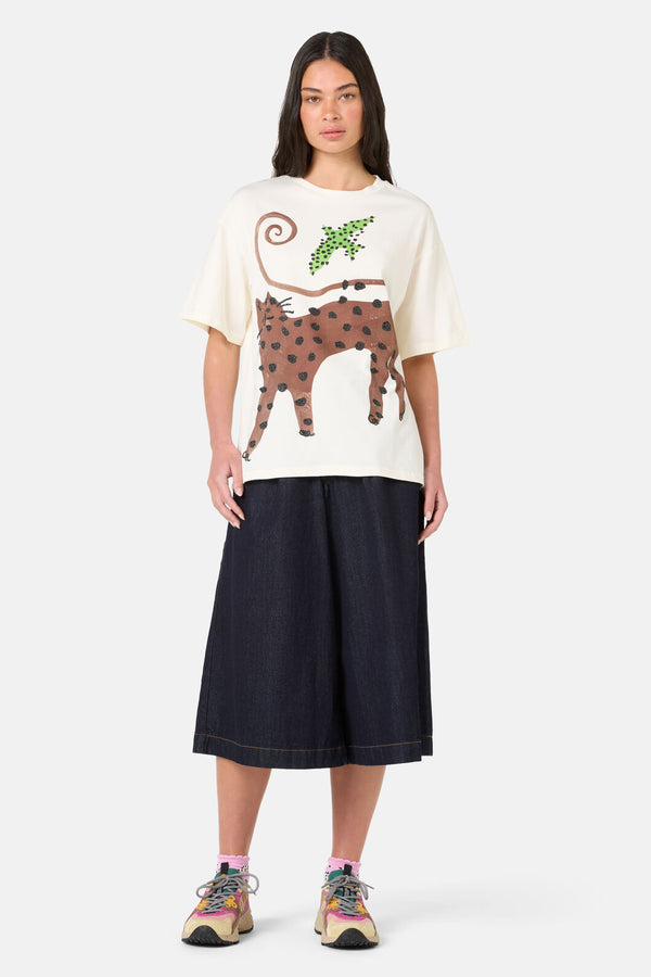 Gorman NZ - Right Meow Placement Oversized Tee - print
