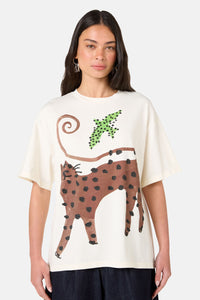 Gorman NZ - Right Meow Placement Oversized Tee - print
