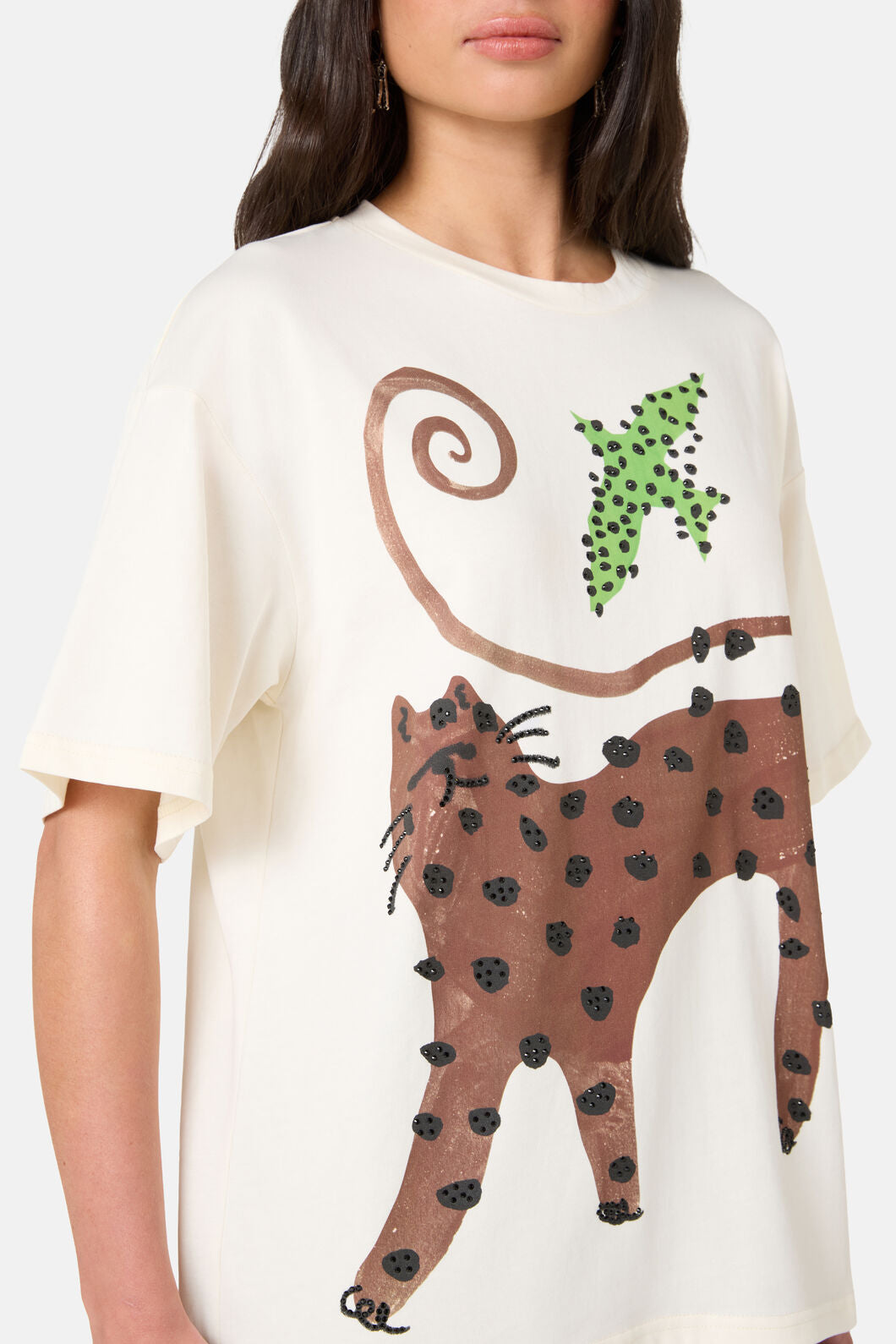 Gorman NZ - Right Meow Placement Oversized Tee - print