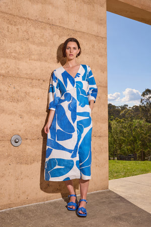 Gorman NZ - Blue Nude Linen Dress - print