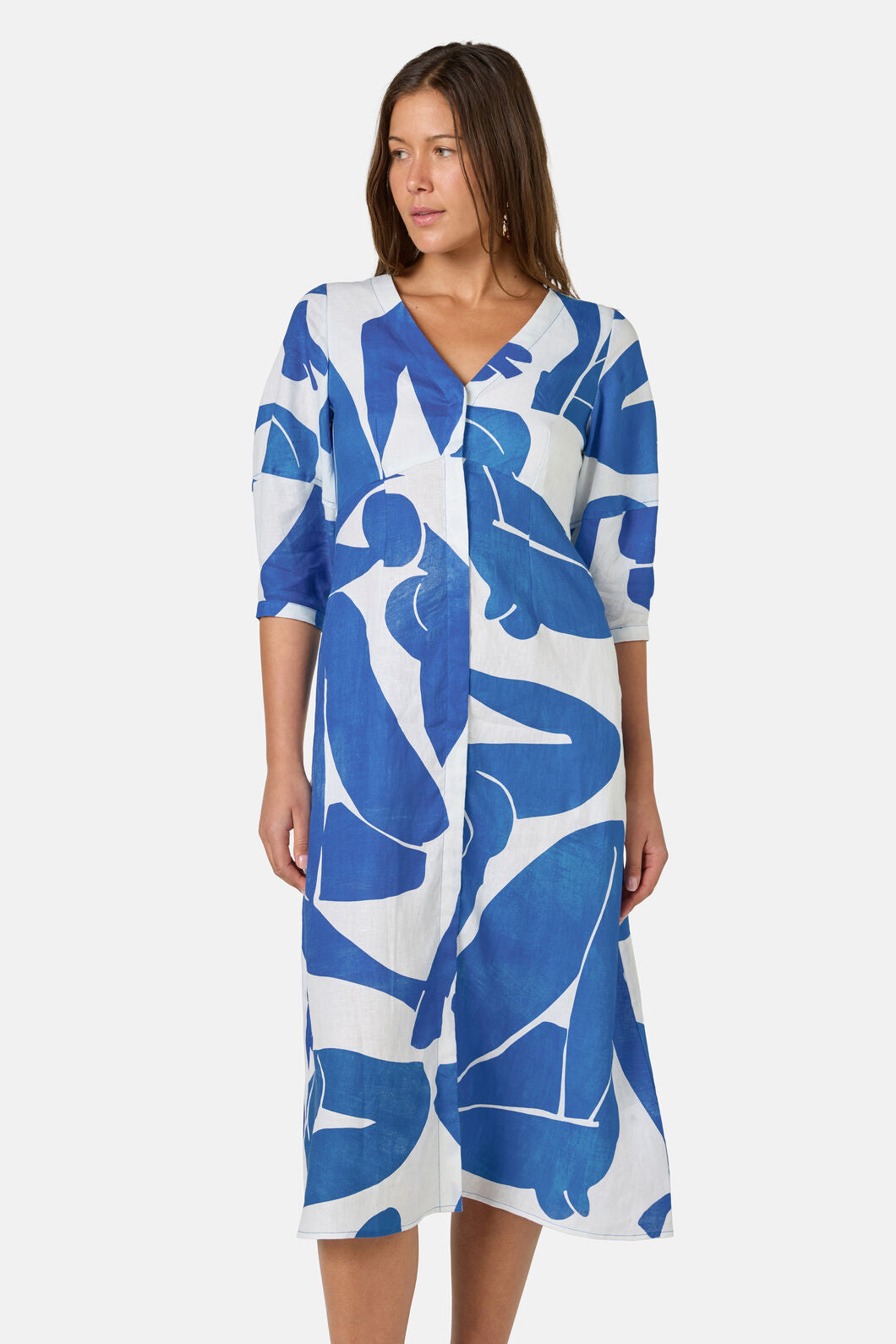 Gorman NZ - Blue Nude Linen Dress - print