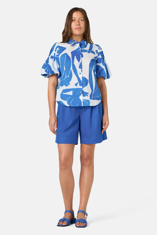 Gorman NZ - Blue Nude Cotton Shirt - print