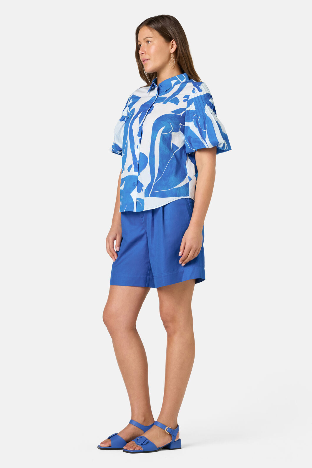 Gorman NZ - Blue Nude Cotton Shirt - print