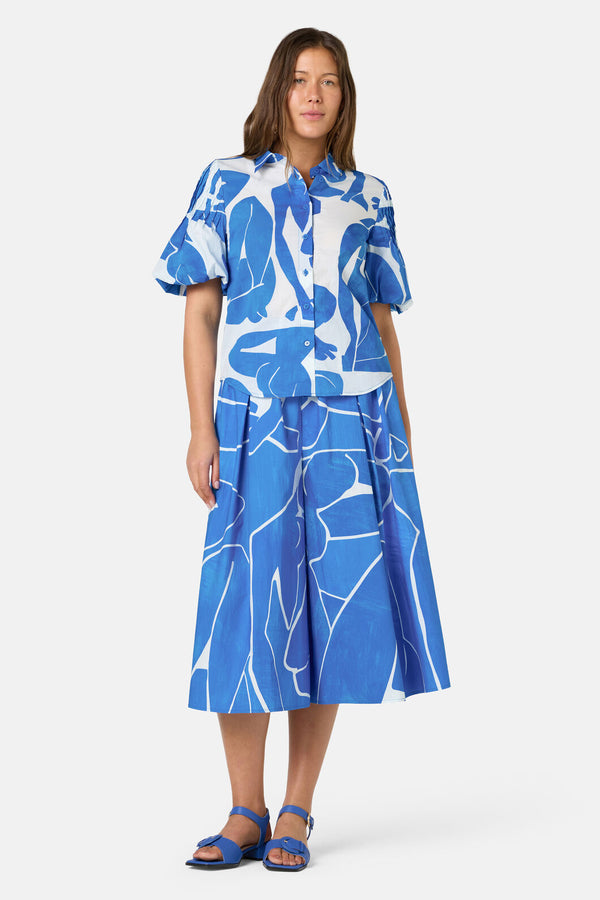 Gorman NZ - Blue Nude Cotton Skort - print