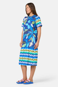 Gorman NZ - Botanical Blueprint Tee Dress - print