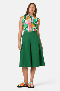 Gorman NZ - Foliage Cotton Pleat Skort - green