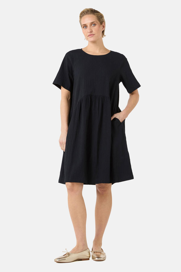 Gorman NZ - Calliope Seersucker Tulip Dress - black