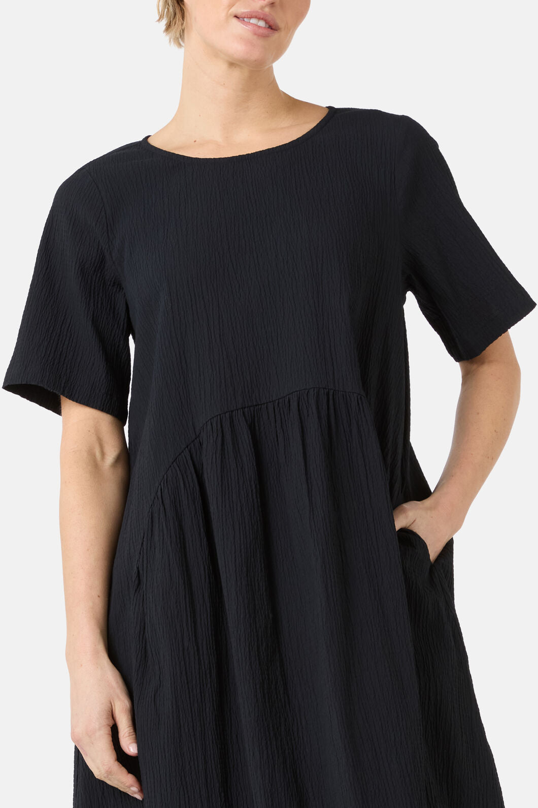 Gorman NZ - Calliope Seersucker Tulip Dress - black