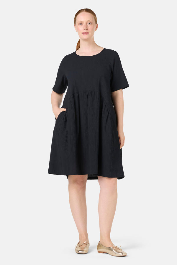 Gorman NZ - Calliope Seersucker Tulip Dress - black