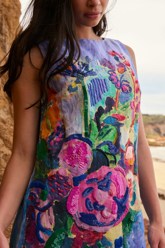 Gorman NZ - Peonies Embroidered Shift Dress - print