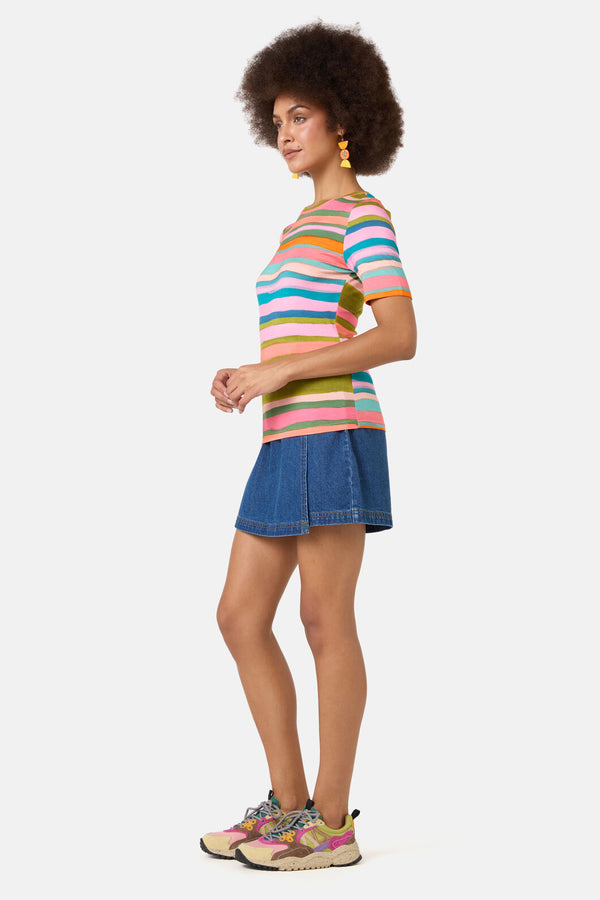 Gorman NZ - Stripes Fitted Tee - print