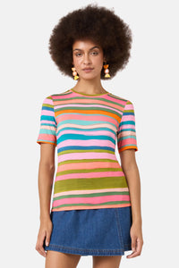 Gorman NZ - Stripes Fitted Tee - print