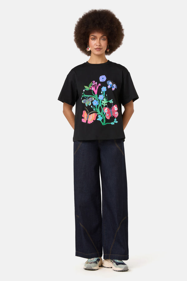 Gorman NZ - Mariposa Placement Oversized Tee - black