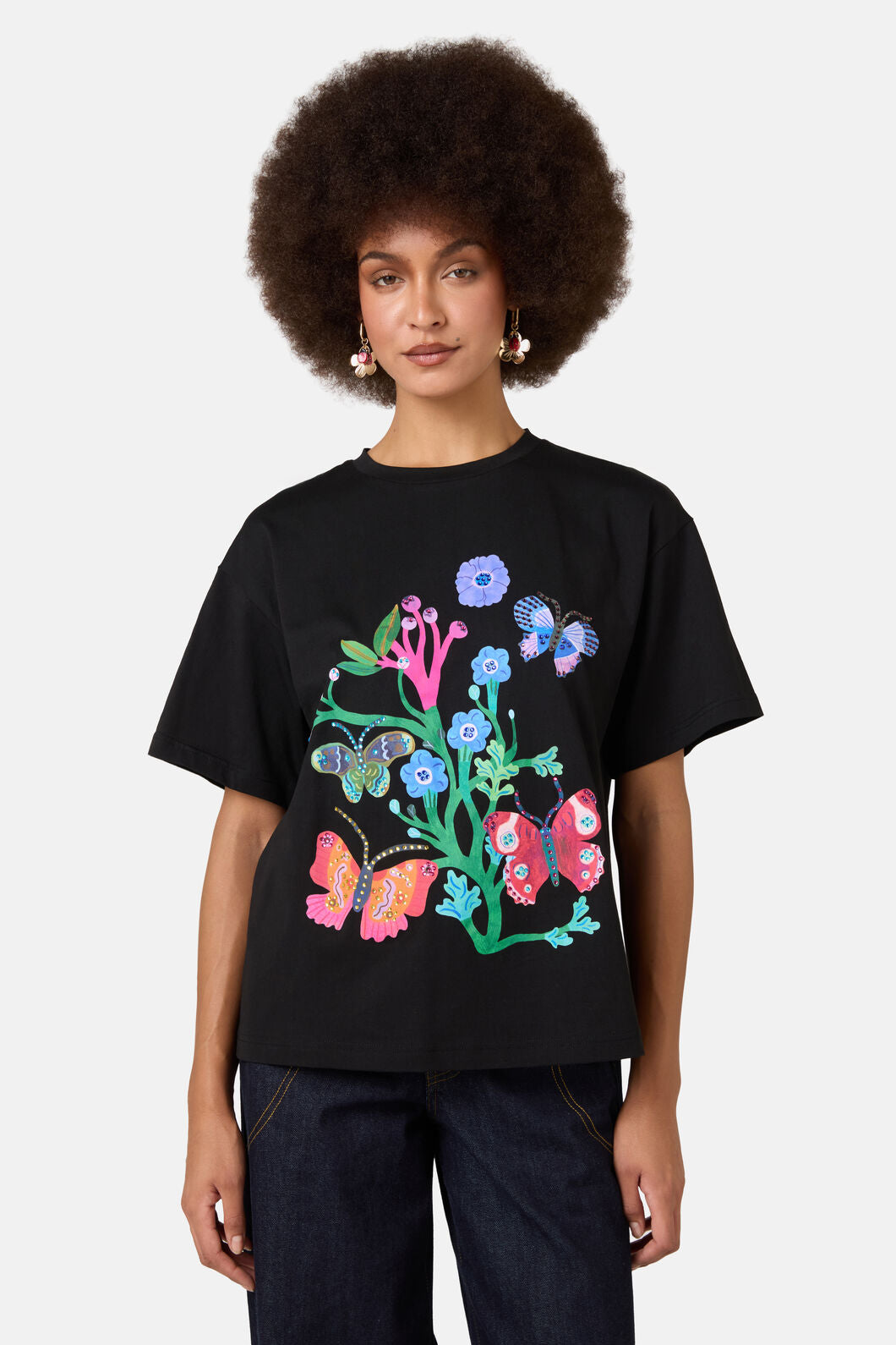 Gorman NZ - Mariposa Placement Oversized Tee - black