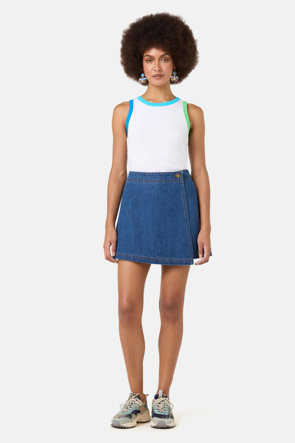 Gorman NZ - Charlotte Denim Skort - mid-blue