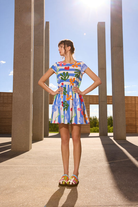 Gorman NZ - Paper Poetry Stripe Beach Dress - print