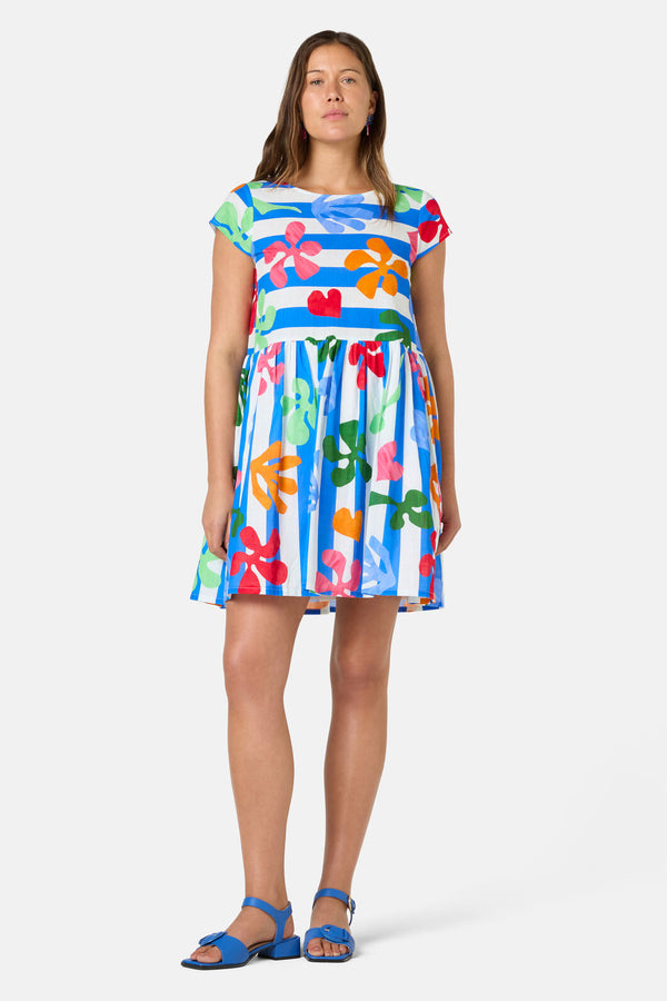 Gorman NZ - Paper Poetry Stripe Beach Dress - print