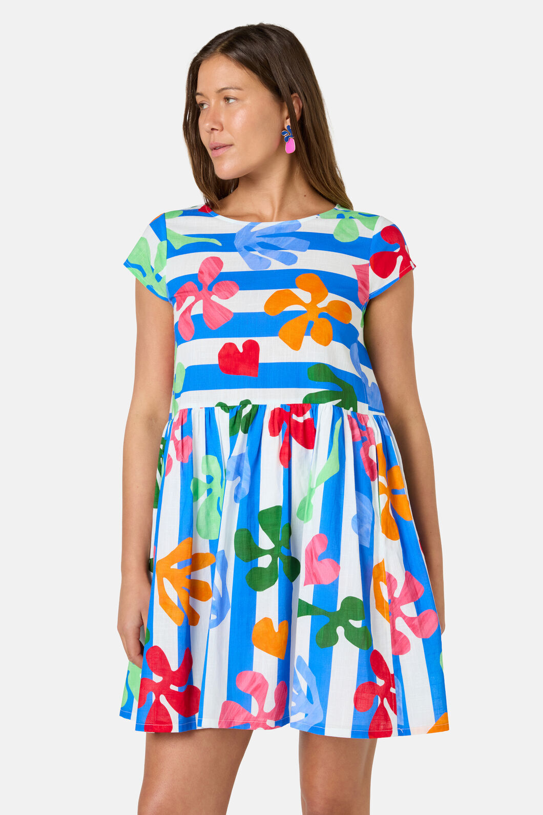 Gorman NZ - Paper Poetry Stripe Beach Dress - print