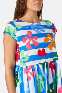 Gorman NZ - Paper Poetry Stripe Beach Dress - print