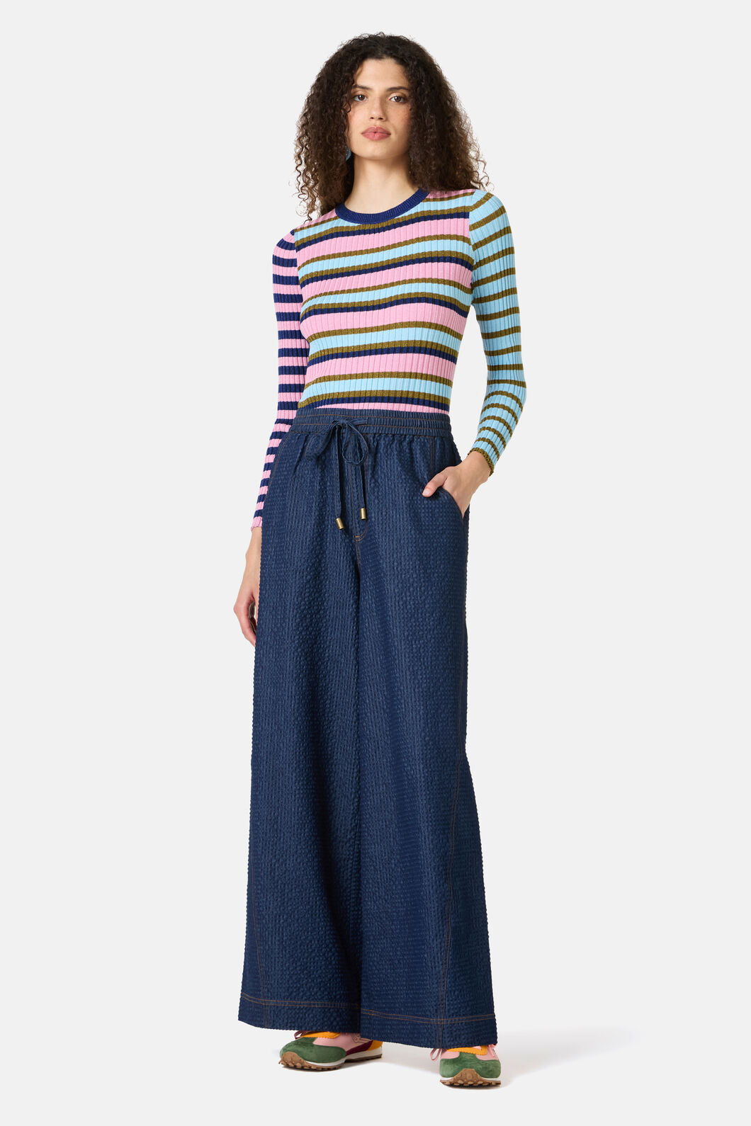 Gorman NZ - Imogen Seersucker Denim Culotte - indigo