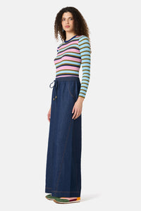Gorman NZ - Imogen Seersucker Denim Culotte - indigo