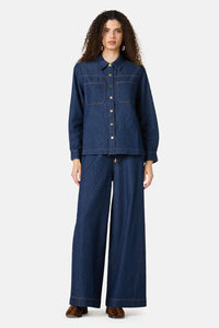 Gorman NZ - Imogen Seersucker Denim Culotte - indigo
