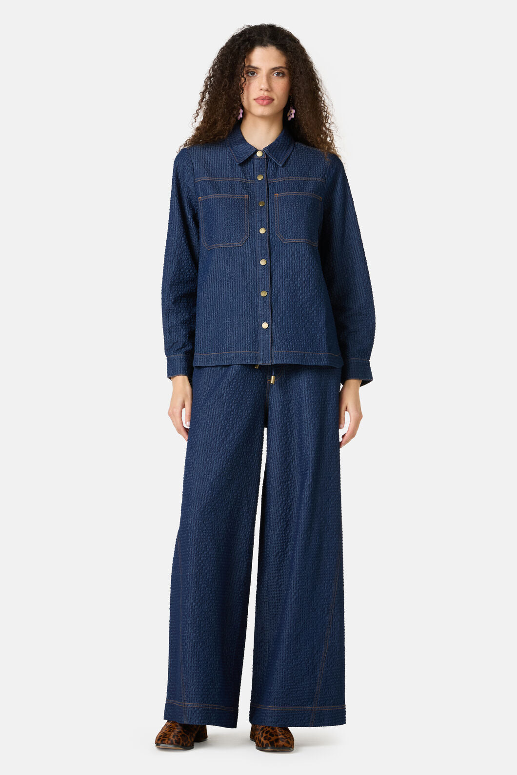 Gorman NZ - Imogen Seersucker Denim Culotte - indigo