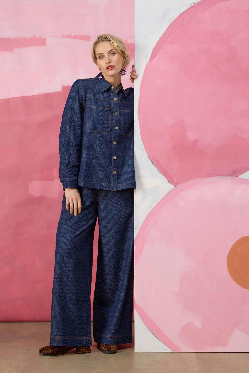 Gorman NZ - Imogen Seersucker Denim Culotte - indigo