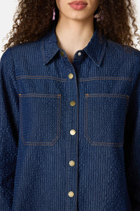 Gorman NZ - Imogen Seersucker Denim Shirt - indigo