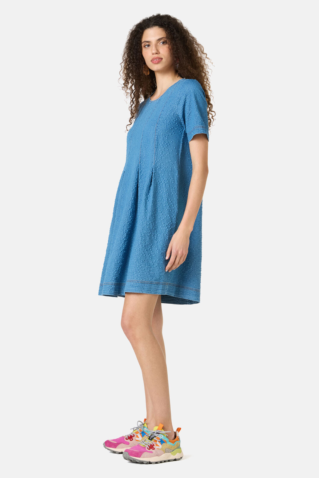 Gorman NZ - Daphne Seersucker Denim Dress - mid-blue