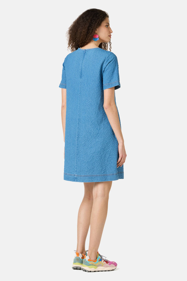 Gorman NZ - Daphne Seersucker Denim Dress - mid-blue