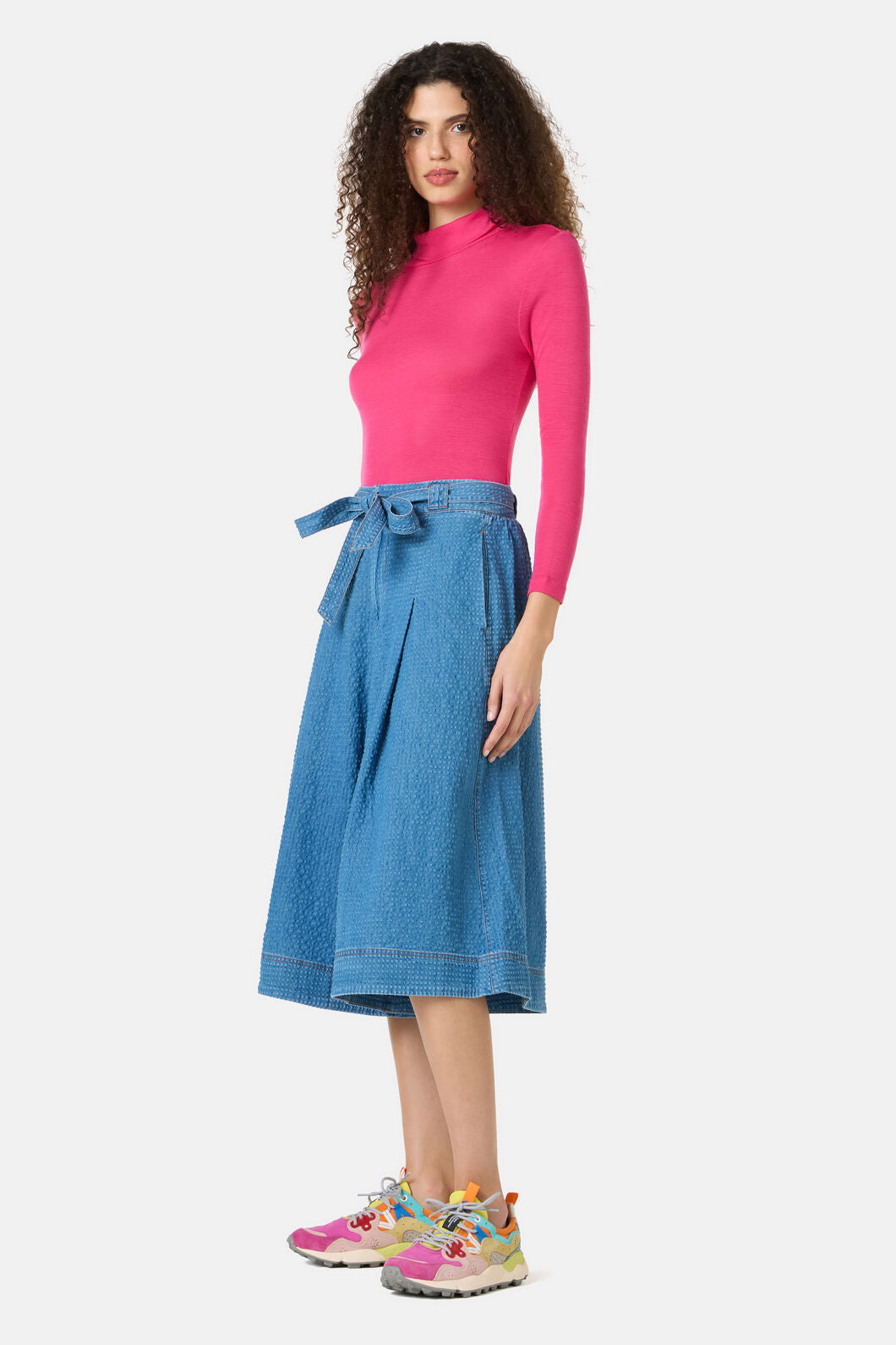 Gorman NZ - Daphne Seersucker Denim Skort - mid-blue