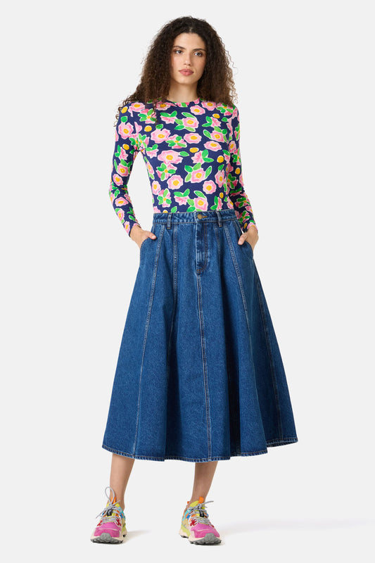 Gorman NZ - Molly Denim Skirt - mid-blue