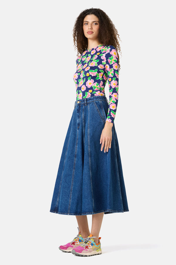Gorman NZ - Molly Denim Skirt - mid-blue