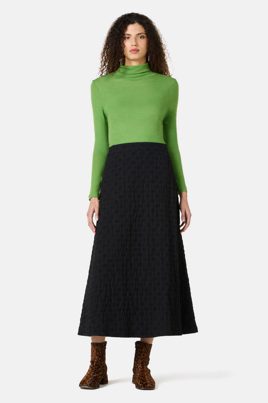 Gorman NZ - Clover Seersucker Midi Skirt - black