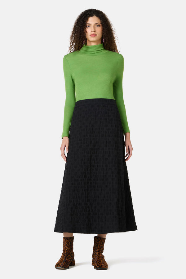 Gorman NZ - Clover Seersucker Midi Skirt - black