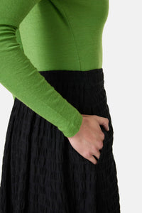 Gorman NZ - Clover Seersucker Midi Skirt - black