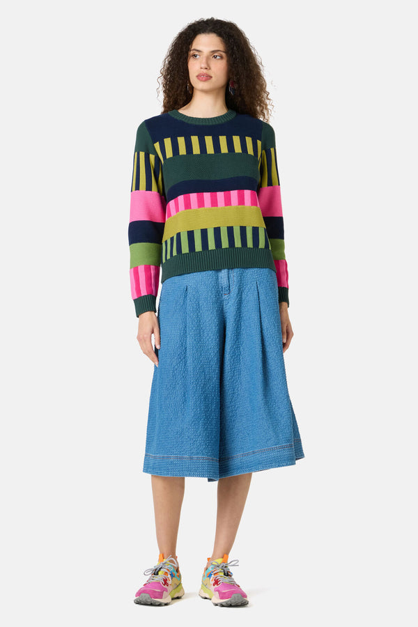 Gorman NZ - Weave Stripe Cotton Jumper - multi
