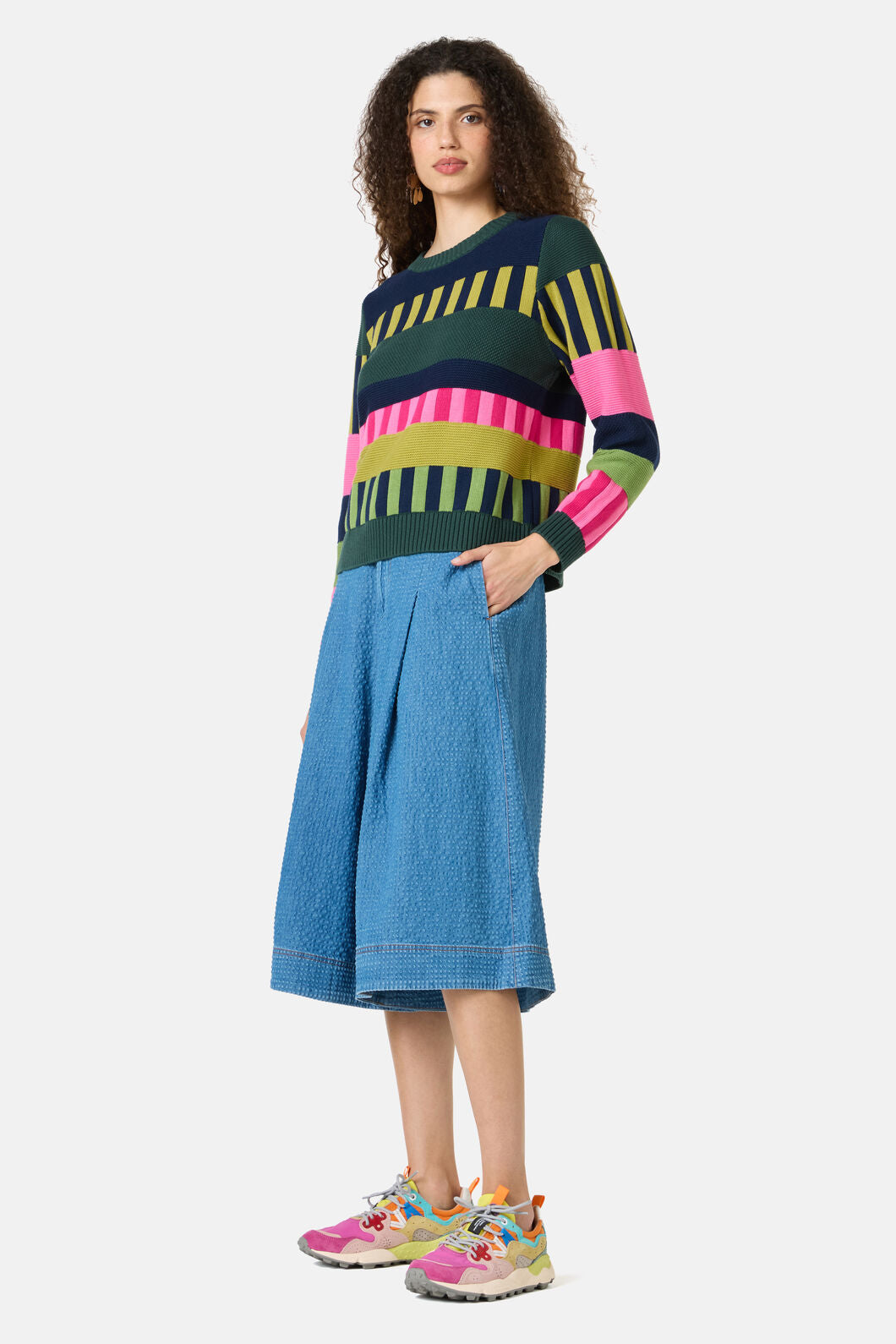 Gorman NZ - Weave Stripe Cotton Jumper - multi