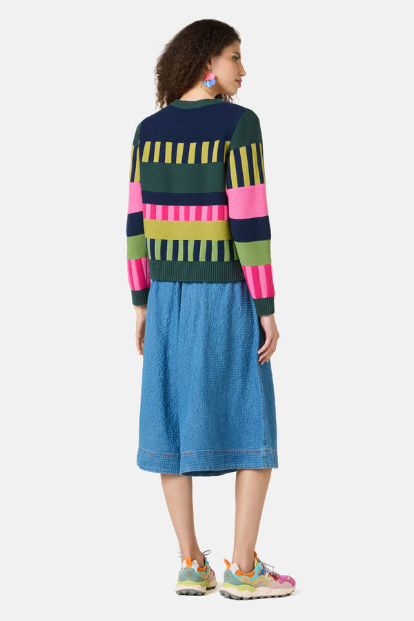 Gorman NZ - Weave Stripe Cotton Jumper - multi