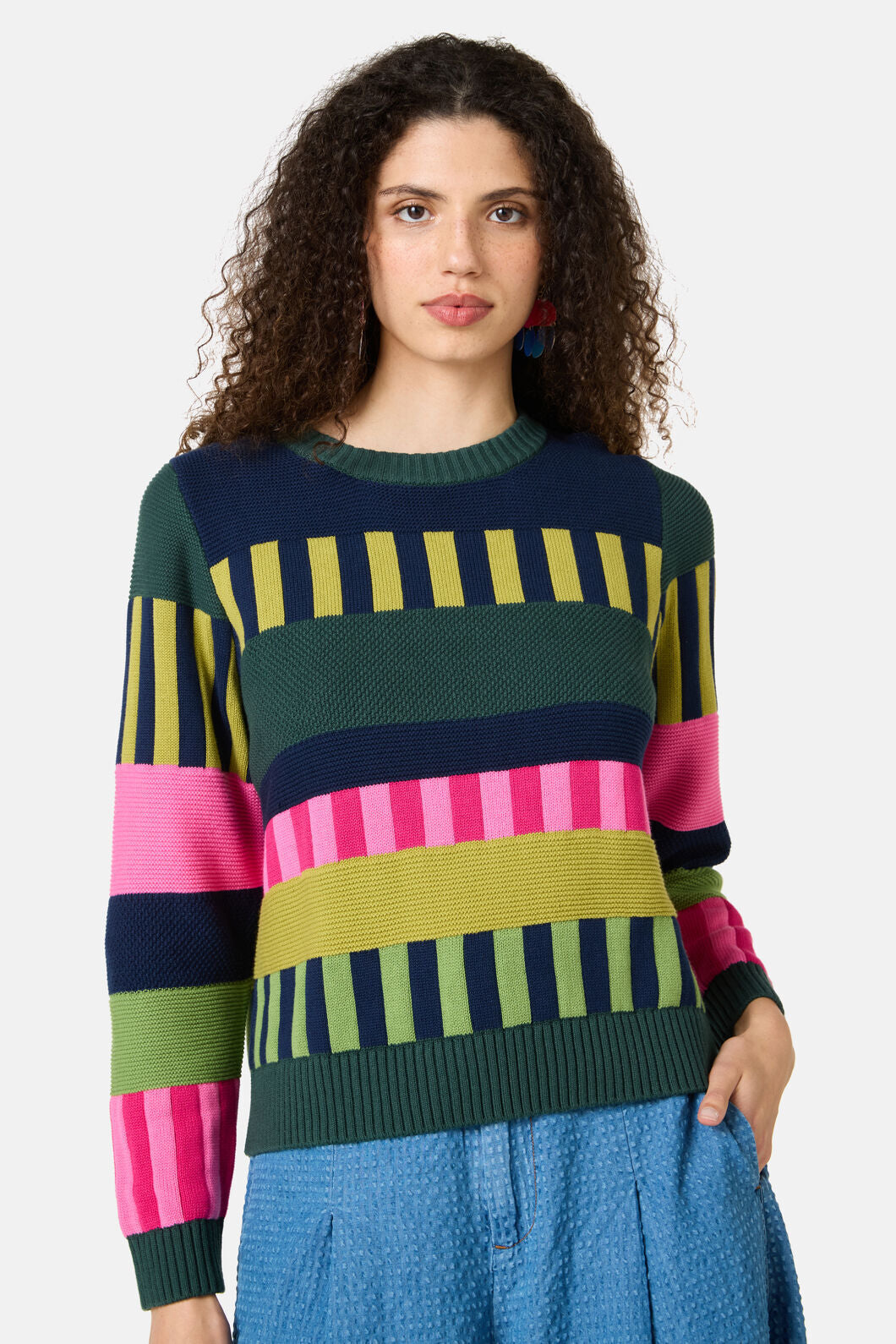 Gorman NZ - Weave Stripe Cotton Jumper - multi
