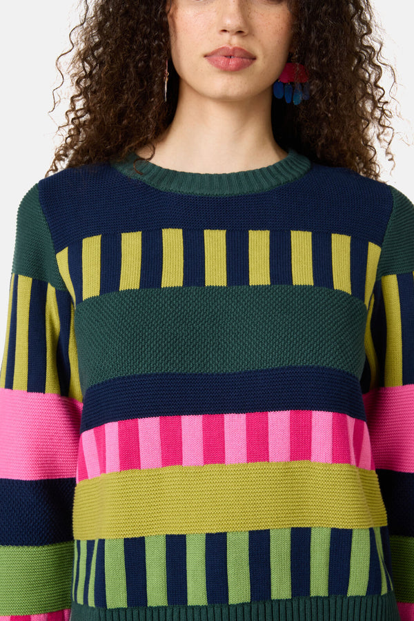 Gorman NZ - Weave Stripe Cotton Jumper - multi