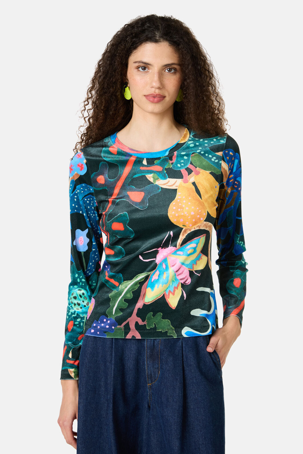 Gorman NZ - Beetlemania Velvet Long Sleeve Top - print