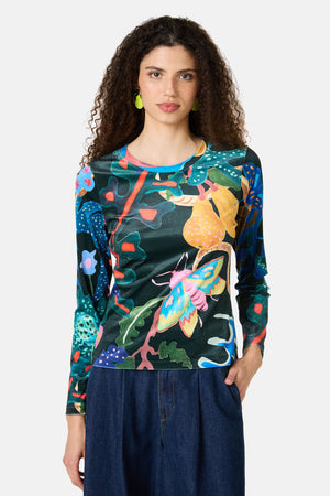 Gorman NZ - Beetlemania Velvet Long Sleeve Top - print