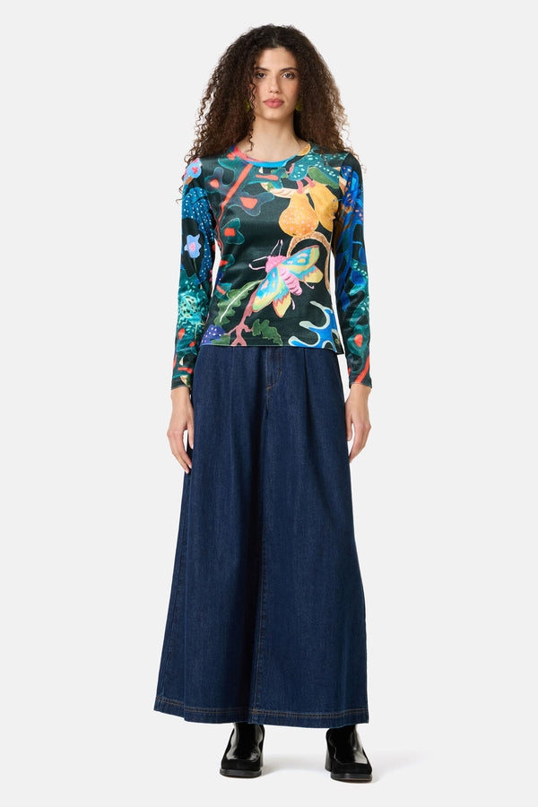 Gorman NZ - Beetlemania Velvet Long Sleeve Top - print
