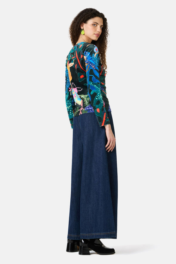 Gorman NZ - Beetlemania Velvet Long Sleeve Top - print