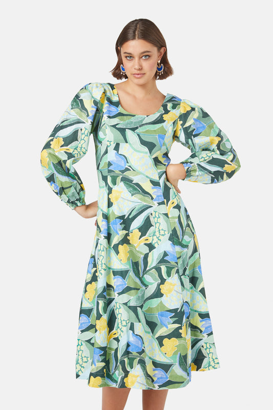 Gorman NZ - Of The Valley Linen Dress - print