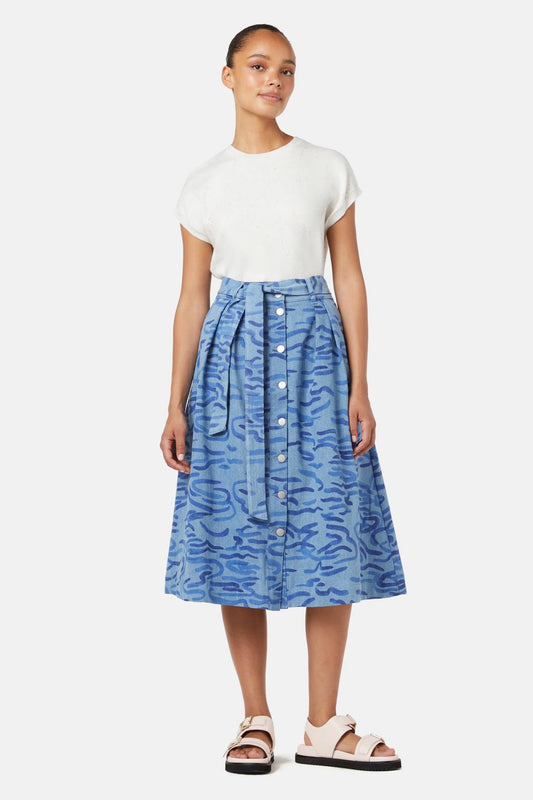 Gorman NZ - Wave After Wave Midi Skirt - denim