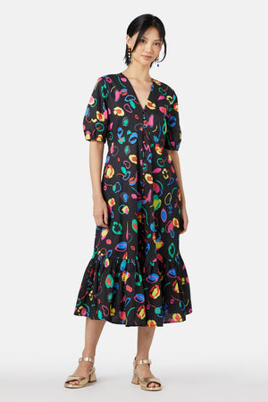 Gorman NZ - Neon Scribble Tiered Dress - print
