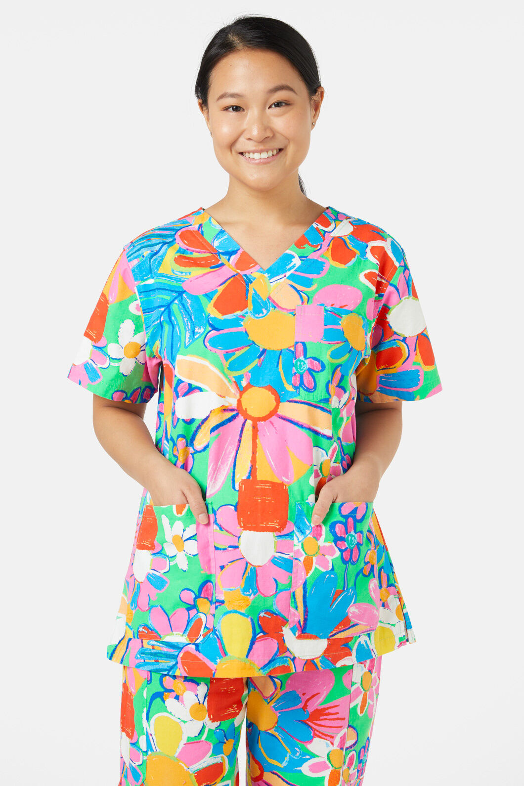 Gorman NZ - Flower Pots Scrub Set - print